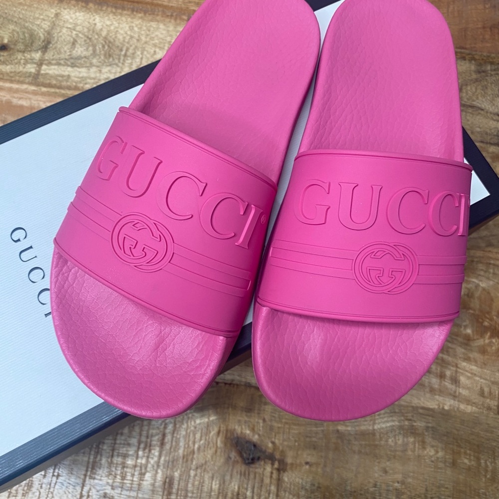 Pink Gucci Slides